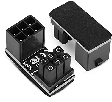 YAODHAOD ATX - Adaptador de corriente en U de 6 pines, ángulo de 180 grados para computadoras de escritorio, tarjeta gráfica, paquete de 2 (6 pines A)