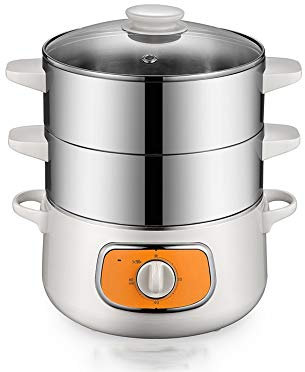 Samnuerly Vaporera eléctrica Multifuncional para el hogar, pequeña máquina de Desayuno de Vapor de Doble Capa, vaporizador de Apagado automático de Gran Capacidad