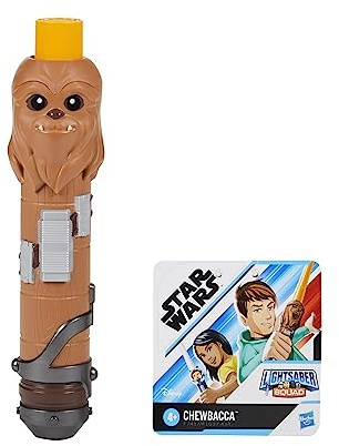 Star Wars Hasbro Lightsaber Squad Chewbecca, Spada Laser Gialla Estensibile, Giocattoli Bambini e Bambine