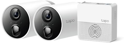 TP-Link Tapo C400S2 Batteri Extern Wi-Fi-kamera, 1080p Fullständig High Definition, 2-Kamera Trådlöst säkerhetssystem, IP65 vattentät, 2-vägs ljud, Innehåller Tapo Hub H200