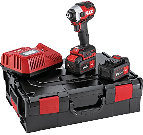 Flex Akku Schlagschrauber ID 1/4 18.0-EC HD / 5.0 SET (mit 2x Akku 5,0 Ah + L-Boxx 18 V, Tap-Modus, 3 Drehmomentstufen, Werkzeugaufnahme 1/4 Innen, kraftvolles Schlagwerk) 520771