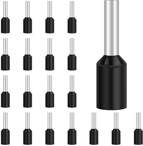 100 Pièces Cosse 1.5 mm² Noir, Hanibos Embouts de Câble Isolés, Embout Fil Electrique Souple Connecteurs de Câble (1.5 mm² x 8 mm)