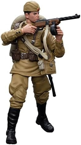 JoyToy Figurine d'action de l'armée d'infanterie soviétique de la Seconde Guerre mondiale 1/18 10,6 cm Modèle militaire de collection