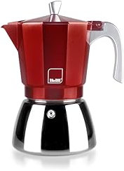 IBILI - Cafetera express Elba Red, 12 tazas, 600 ml, Aluminio fundido, Base de Acero Inoxidable, Apto para inducción