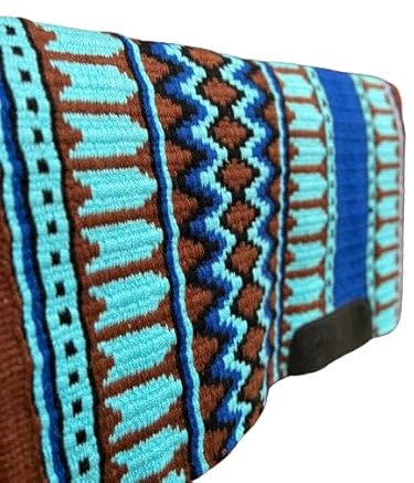 EQUIGEAR Western Show Horse Satteldecke aus neuseeländischer Wolle, Western-Design, handgefertigte Satteldecke, Wollpolster, Sensor Flex (Anpassung möglich) SA10 (34 x 33)