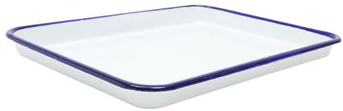 Plat De Cuisson En Émail Blanc 27X19Cm Design Rétro Idéal Pour Cuisson Rôtissage Et Service Ensemble De 2 Pièces