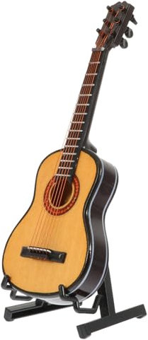 BESTonZON 1 Set Figure Mini Guitar Music Toys Musical Toys Decorations for Home Music Accessories Decoraciones Para Salas De Casa Furniture Guitar Model Electric Guitar Wooden Pretend