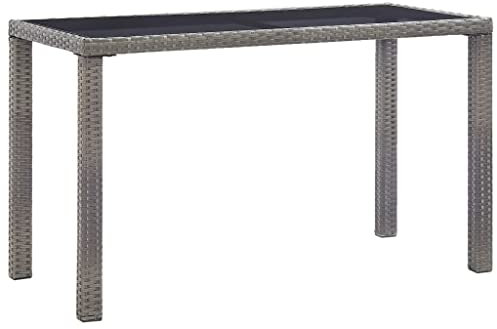 KTHLBRH Balkontisch Outdoor Tisch Gartenmöbel Tisch Terrassentisch Gartentisch Anthrazit 123 x 60 x 74 cm Poly Rattan für Gärten, Terrassen, Balkone