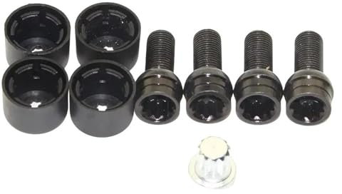 Kompatibel Mit VW Für Golf Für Jetta Für Bora 4 Stück M14 * 1,5 Mm Autozubehör Stahl-Radbolzen Und Sicherungsradmuttern-Set Mit Schlüssel 1K0698137 Radnaben-Reifen-Schraubenbolzen Radnabenmuttern