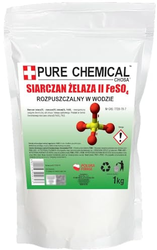 CHOSA Solfato di Ferro 1 kg - Solfato Ferroso 99,99% Puro - Ferro(II) Solfato Idrosolubile - FeSO4 Senza Additivi, Scorrevole e Non Agglomerante - Busta Richiudibile da 1000 g