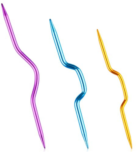 Thyonta 3 Pcs Knitting Cable Needle - Durable and Portable Cable Needle for Creating Intricate Patterns and Smooth Braids Gift to Female Women Mom(Multicolor)