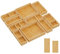 Lifewit Organizadores de Cajones 10 Pack(22 Rejilla) con 12 Inserciones, Divisores Ajustables de Madera de Bambú, Caja de Almacenaje Apilable para Utensilios, Maquillaje, Basura en Cocina, Baño