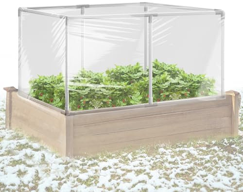 Abnehmbares Mini-Gewächshaus für drinnen und draußen, kleines Gewächshaus für Pflanzen, robuster PVC-Rohrrahmen und PE-Folienabdeckung, tragbarer Pflanzenschutz (1)