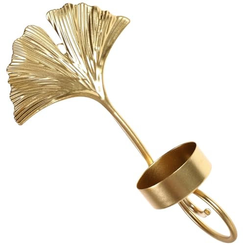 XMCBHSM Wandkerzenhalter 3 Stück leichte goldene Blatt-Wandbehang-Halter-Halter-Lampenständer-Kerzen-Metallleuchter-Eisen-Kerzenständer Kerzenhalter