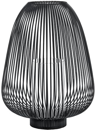 blomus Laterne -LYVA- | Farbe Black | Größe L | Aus pulverbeschichtetem Stahl und klarem Glas; Für stimmungsvolles Kerzenlicht; Maße 34,5 x 34,5 x 48 cm