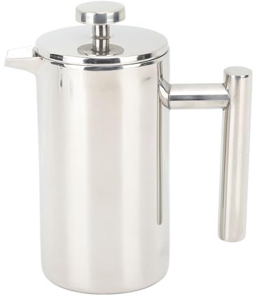 aqxreight 304 de Prensa Francesa de Acero Inoxidable 350 Ml de Olla Resistente Al Calor de Doble Aislamiento con Extracción de Presión, Tapa Hermética para el Hogar
