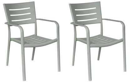 LC Garden Vesta Stapelstuhl 52,5x53x79cm Gartenstuhl Terassenstuhl Bistrostuhl (Grün, 2er Set)