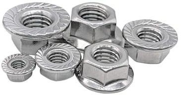 2/25X M3 M4 M5 M6 M8 M10 M12 Edelstahl Sechskant Sechskantkopf gezahnt Spinlock Kontermutter Kontermutter DIN6923))(M12 (2PCS))