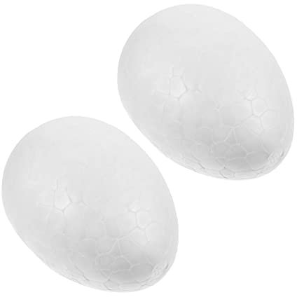 JOINPAYA 2 Stück Eier Aus Styropor Eier Basteln Inkubator Wachteleier Eier Aus Polystyrol Großes Schaumei Grübler Ei Licht Bubble -zauberstäbe Blase Zauberstab Ostereier Zum Bemalen Silver
