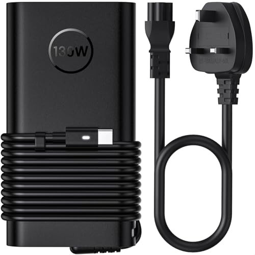 130W Dell USB C Laptop Charger for Dell XPS 15 17 2in1 9500 9510 9520 9575 9700 9710 9720 9730, Precision 5530 5550 5560 5570 5750 5760 5770 3550 3560, Latitude 9410 9510 7410 7310 7210 5420 5520 5510