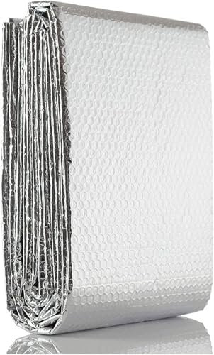 Feuille réfléchissante pour radiateur, Rouleau Isolant en Aluminium, Couches réfléchissantes pour Murs, sols et toits (1 x 25 m/3,28 x 82 Pieds)