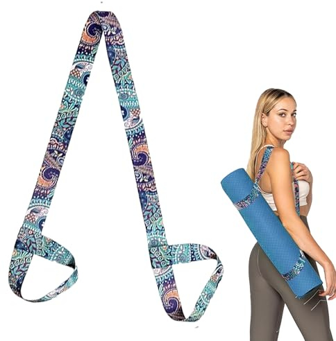 1Pcs Yoga Mat Strap Lightweight Yoga Mat Carrying Strap Adjustable Yoga Mat Carry Back Padding Elastic Belt Non-Slip Shoulder Carrier for Pilates Fitness Exercises Aerobics Outdoor Sports Mats Carry
