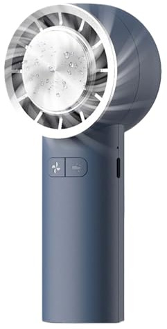 Zymoplas Ventilador de mano de velocidad con batería recargable por USB, larga duración y pantalla Digital, ventilador escritorio con refrigeración ABS gran alcance, azul oscuro 133