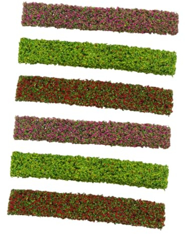 Gogogmee 6 Piezas Arbustos Miniatura Mixtos para Maquetas Arquitectura y Tren Plantas Artificiales Estáticas para Dioramas Escena Jardín y Construcción Flores Rojas Amarillas y Púrpuras