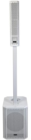 Citronic | White Neolith MK2 Active Subwoofer & Column Array PA System | 800W Max Output, Bluetooth Connectivity, 10” Sub, 4x 3.5” Neodymium Drivers, Built-in DSP