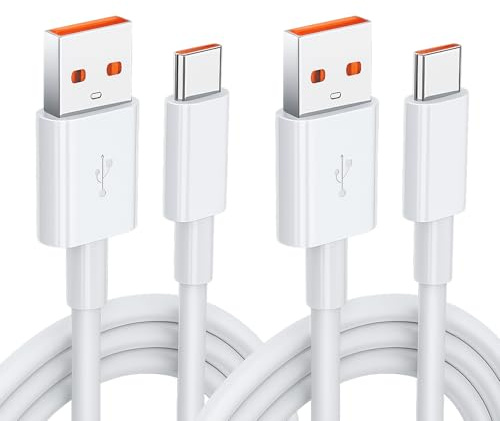 iwui 2 Pack 120W Cable USB C Carga Rápida 2M para Xiaomi 15/15T/14T/13T/12T/11T, iPhone 17/16/15, Huawei, 6A Cable Tipo C Turbo Hypercharge y Transferencia de Datos