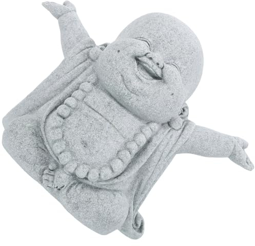 Angoily Kleine Buddha Statue aus Sandstein mit Stabilem Sockel Traditionelle Zen Deko für Aquarium Schreibtisch und Badezimmer Kompakte Miniatur für Haus und Garten Dekoratives Buddhismus