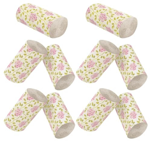 Mikinona Carta Igienica con Motivo a Rosa Elegante 10 Pezzi in Bambù Resistente e Texture Morbida per Uso in Bagno e Ristorante