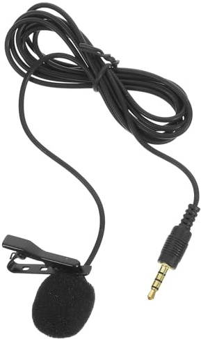 Alipis Micrófono de Solapa Pequeño Clip Metálico Ligero para Grabación en Teléfono Conector de 3,5mm, sin Necesidad de Instalación de Software