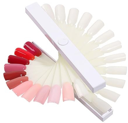 Hohopeti Soporte Exhibidor Giratorio 24 Colores para Uñas Tarjetas de Colores en Abanico, Práctico y Ligero, Material Duradero para Salón y Uso Profesional