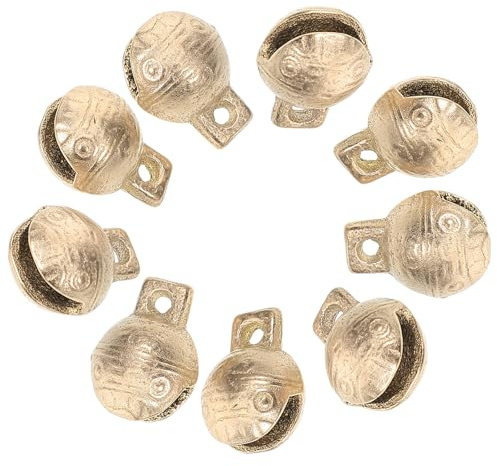 iplusmile 10 Stück Teiliges Vintage Kuhglocken aus Dickem Messing mit Klarem Lauten Klang für Rinder Schafe und Pferde Kleine Praktische Weideglocken und Dekorative Anhänger für DIY Schmuck