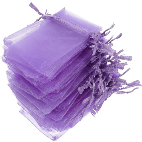 OKUMEYR Organza Bonbontüten Kleine Organzabeutel 50 Stück mit Kordelzug aus Feinem Organza Vielseitig Einsetzbar für Festival Party und Geschenke