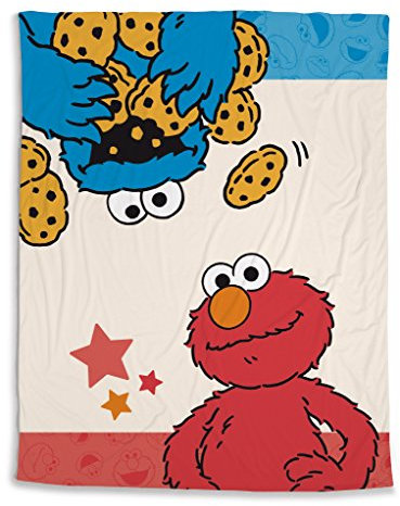 NICI 41978 Sesamstraße Fleecedecke Krümelmonster und Elmo, Rot, 125 x 160cm