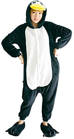 FunnyCos Adult Onesie Animal Pajamas Unisex Halloween Cosplay Costume Loungewear Penguin L