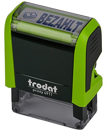 Trodat Printy 4911 apfelgrün BEZAHLT BLAU