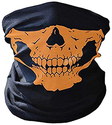 LoveLegis Sturmhaube Totenkopf Halbmaske Halloween Karneval Einheitsgröße Braun Geschenkidee Militärisch Cosplay
