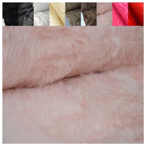Fabrics-City Rosa weiches Teddyfell Stoff, Kuschelfell Kunstpelz, kurzhaariges Zottelfell für nähen, Basteln & Dekoration, Plüschstoff, Fellimitat, Webpelz, Kuschelpelz, 4108