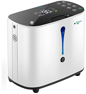 Hidgeem Sauerstoffkonzentrator für Zuhause | 1–6L/min kontinuierliche Sauerstoffabgabe | Sauerstoffreinheit 30%–90% | 24-Stunden-Betrieb | Wiegt nur 5kg | Geräuschpegel ≤ 45dB | 2 Jahre Garantie