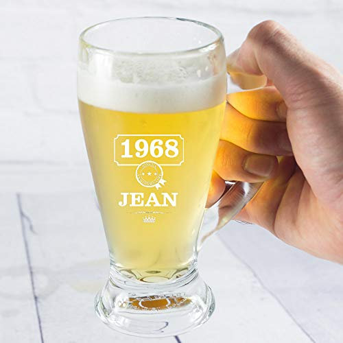 My original gift Regalo personalizzabile: Boccale da birra bavarese inciso con nome e anno di nascita