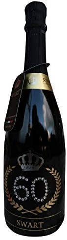 Swart - Idea regalo per compleanno - Bottiglia Tanti Auguri da 0,75L - Etichetta personalizzata con autentici cristalli - spumante Italiano di alta qualità (60 anni)