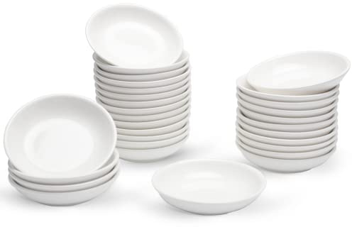 UIBFCWN 30er-Set Keramik Dipschalen, 88ml Soja Saucenschälchen, Ø 10 cm | Dipschalen Dip Sojasauce, Tapas Schalen, Sushi & Sojasauce Schälchen, Marmeladenschälchen, Spülmaschinen & Mikrowellenfest
