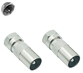 Euroharry Adattatore per Antenna SAT 2 Pezzi - Spina IEC e F su Accoppiamento Coassiale per Cavi Antenna e Satellitari