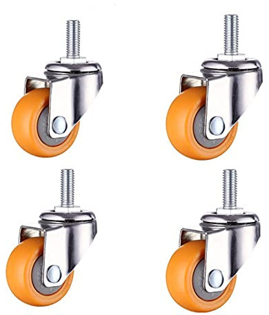 4x Lenkrollen für Möbel Transportrollen Schwenkrollen Strandkorbrollen für kleine Geräte und kleine Möbel M6,M8 mit Gewinde Möbelrollen(Color:M6,Size:25mm/1in)
