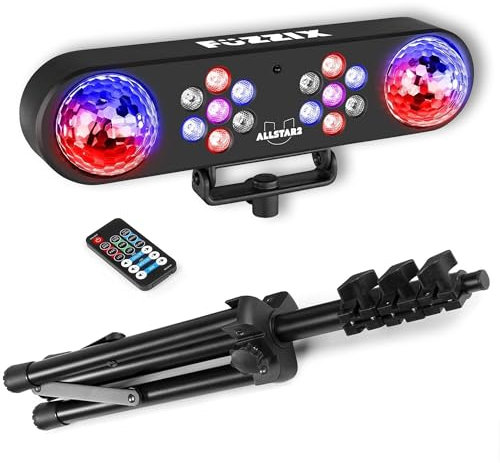 Fuzzix AllStar2 LED Efecto de luz Party wash con 14 leds RGB y jelly ball con 6 leds RGB super brillantes, modo automático o al ritmo de la música, incluye trípode y mando a distancia