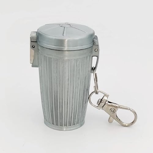 PTNKUIIY Zigaretten Taschenaschenbecher,Aschenbecher für unterwegs - Tragbarer Wasserdicht Aschenbecher to go Geruchsdicht Mini Reise Aschenbecher mit Deckel und Schlüsselbund für Draußen,Silber