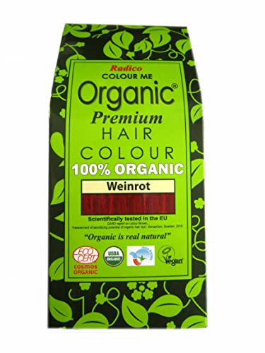 Radico Colour Me - Colorazione per capelli vegetali biologica e vegana, cosmetica naturale certificata, 100% naturale, sana lucentezza, rosso vino, 3 confezioni da 100 g = 300 g
